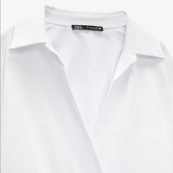 Zara White Poplin Dress New - Picture 3 of 6